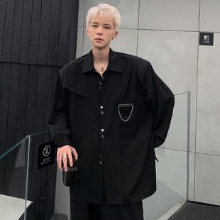 CS0199 衬衣A079 纯色立领廓形长袖 P36