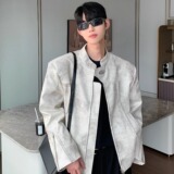 【网7】男宽松潮男短款垫肩夹克外套A079-8552-P75，男装夹克，电商A079