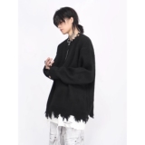 【7】25破坏感毛衣男女秋冬季慵懒风半拉链针织衫A079-9809-P58，男装针织衫/毛衣，电商A079