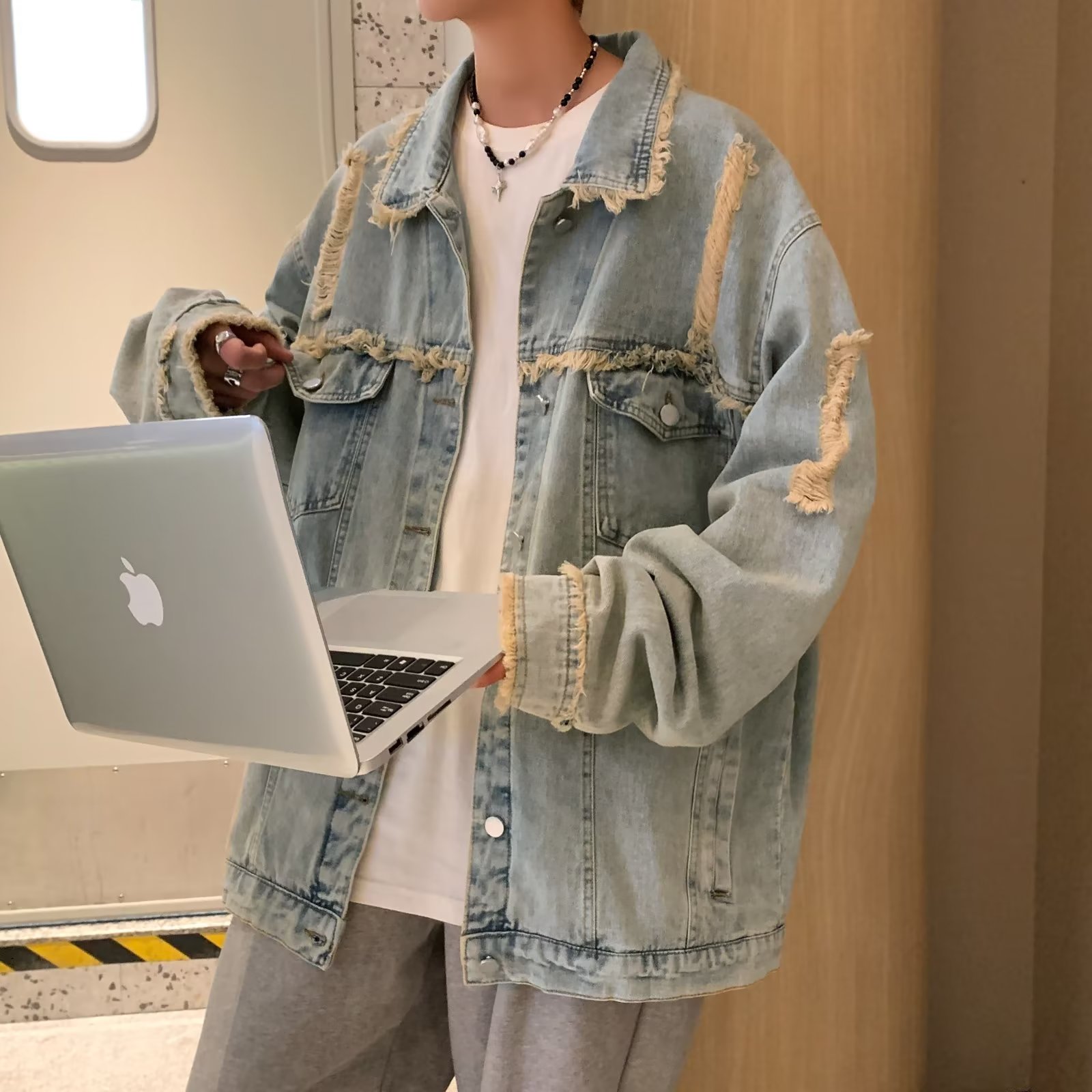【网7】牛仔外套男女春秋款A079-JK8920-P50,男装工装外套,电商A079