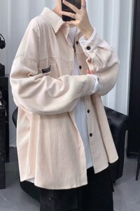 【216】长袖灯芯绒衬衫潮百搭纯色时尚新款A079-CS011-P34图片