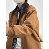 夹克男士冬季简约宽松休闲百搭撞色翻领外套潮流A079-D73-P57，男装夹克，电商A079