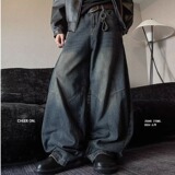 [008]牛仔裤男新款宽松高腰显瘦垂感拖地裤A079-Y755-P49，男装牛仔裤，电商A079