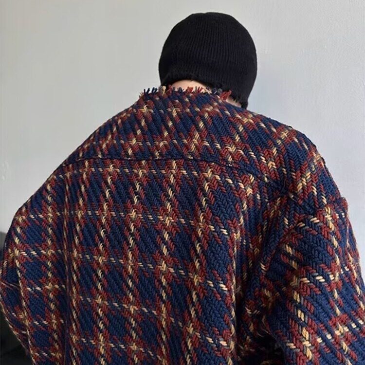 【23】格子长袖衬衫男宽松休闲百搭外套A079-J475-59,男装衬衫,电商A079