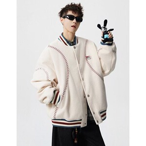 【001】25加绒加厚刺绣棒球服A079-夹克情侣外套A079-M667-P77图片
