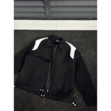 【001】夹克外套黑白拼接褶皱夹克A079-J06-P66，男装夹克，电商A079