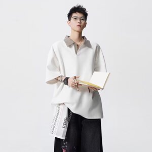 [012]拼接短袖polo衫男女款夏翻领t恤正肩半袖 A079-T65-P29图片