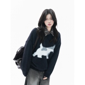 【13】毛衣男女秋冬保暖毛绒圆领毛针织衫上衣 A079-M5139-P55图片