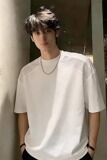 [003]网眼拼接短袖T恤男女夏季宽松情侣重磅上衣A079-D921-P22，男装T恤，电商A079