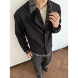 [276]假两件拼接衬衫领cleanfit针织衫开衫外套A079-A6767-P67，男装针织衫/毛衣，电商A079