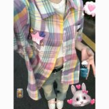 [006]格子短袖衬衫男女百搭宽松潮牌半袖衬衣外套A079-C5231-P33，男装T恤，电商A079