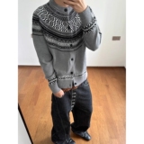 【7】5开衫毛衣男女秋冬季保暖宽松提花外套A079MY9817-P57，男装针织衫/毛衣，电商A079