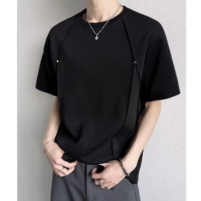 [003]男士短袖T恤圆领半袖宽松体恤男装落肩袖潮流A079-D911-P27