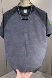 [003]男士短袖款t恤衫拼色扎染半袖体恤男T恤宽松A079-D908-P24，男装T恤，电商A079
