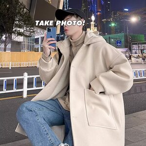 【网136】羊羔毛妮子大衣男士冬季加厚毛呢外套A079-J51-P85图片