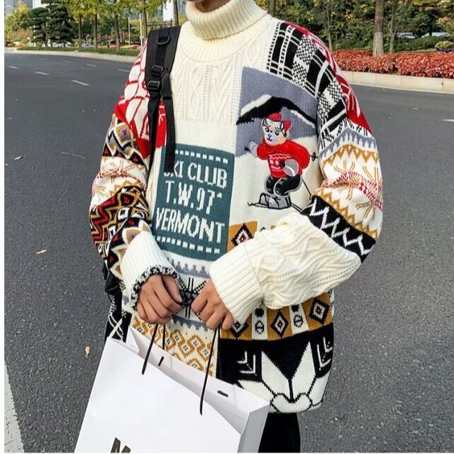【15】2025宽松上衣服情侣装加绒针织衫A079-A146-p52,男装针织衫/毛衣,电商A079