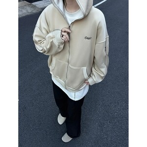 【网9】连帽开衫卫衣男款春秋季宽松休闲拉链外套A079-602-P51图片