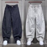 【网14】休闲裤男士宽松弯刀纯色裤子A079-RS123-P45，男装休闲裤，电商A079