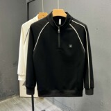 【网100】2025秋季新款时尚百搭半拉链立领卫衣男士A079-W128-P43，男装卫衣，电商A079