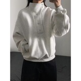 [004]格纹纽扣立领卫衣男款挺情侣短款外套A079-W408-P49，女装短外套，电商A079