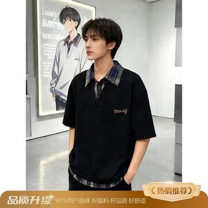 [012]假两件休闲POLO衫短袖男宽松翻领T恤A079-D912-P34图片