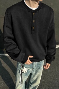 【网120】亨利领长袖T恤男士春秋季新款衣A079-T51-P42图片