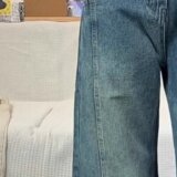 【54】牛仔裤男宽松弯刀拖地裤潮长裤A079-B251-P46，男装牛仔裤，电商A079