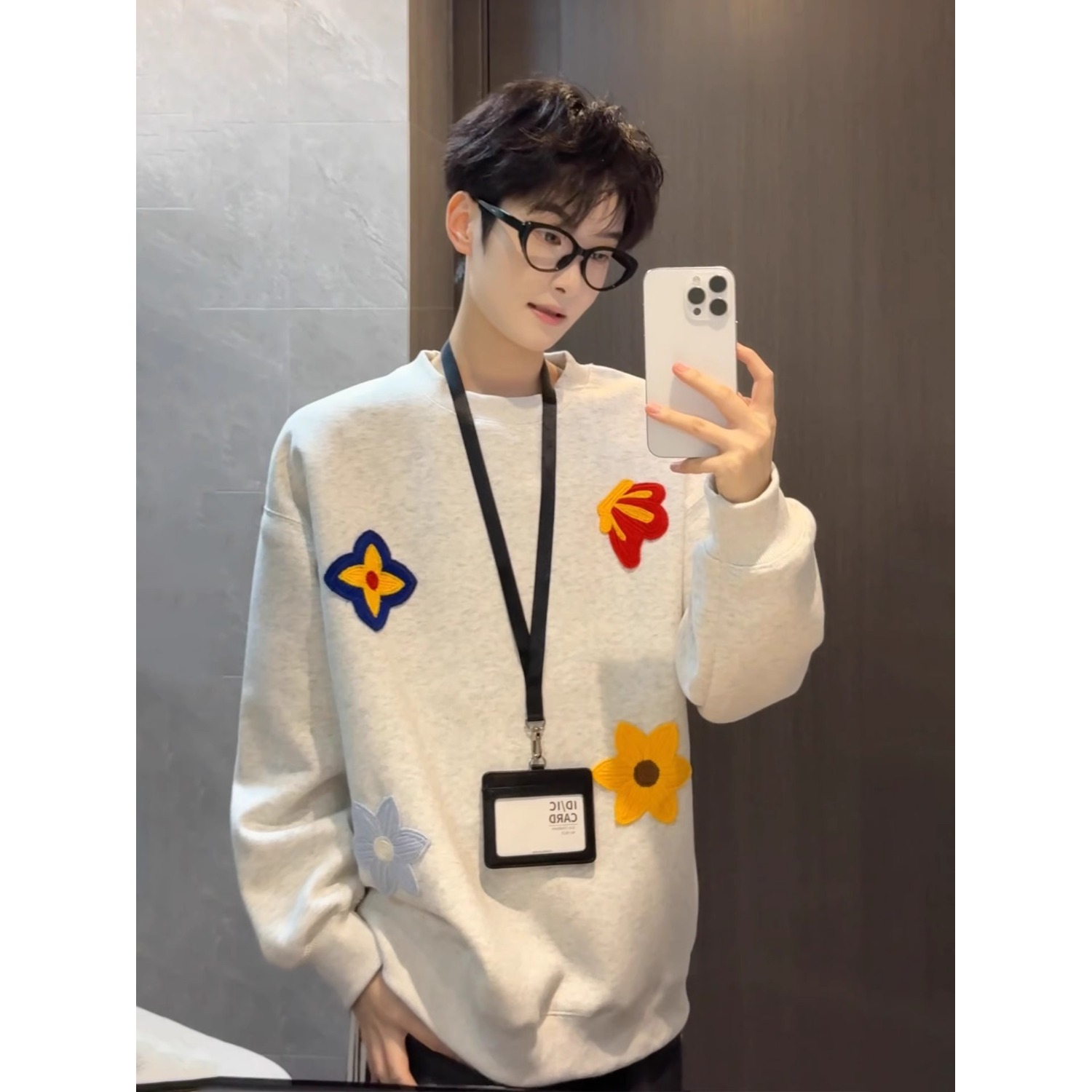 【001】卫衣男士新款宽松圆领休闲运动上衣A079-W046-PP35，男装卫衣，电商A079