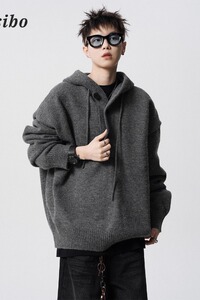 【001】纯色连帽针织衫男款秋帽卫衣痞帅毛衣A079-Y79-P53图片