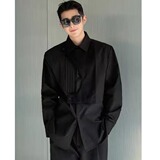 [006]黑色衬衫男长袖商务衬衣男士修身男装蓝灰寸A079-CS019-P46，男装衬衫，电商A079