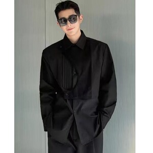 [006]黑色衬衫男长袖商务衬衣男士修身男装蓝灰寸A079-CS019-P46图片