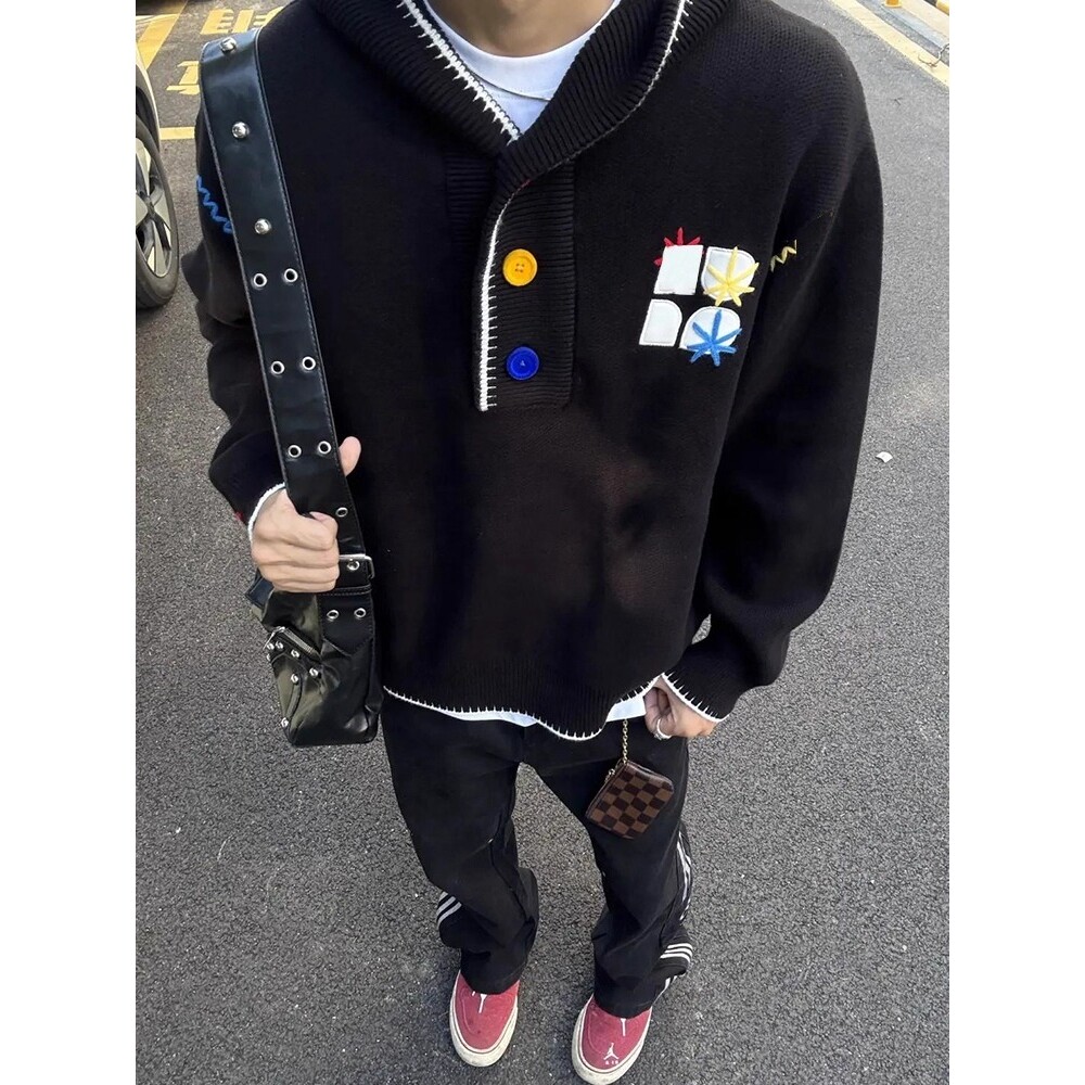 75连帽毛衣男女款多巴胺彩色宽松针织衫A079-MY9601-P61,男装针织衫/毛衣,电商A079