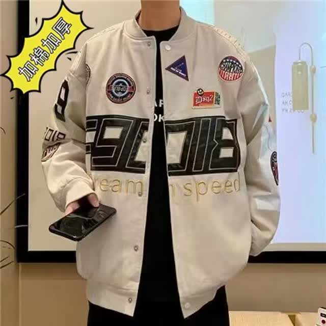 【网136】外套秋冬款宽松情侣棒球服刺绣夹克男A079-J40-P61-71,男装夹克,电商A079