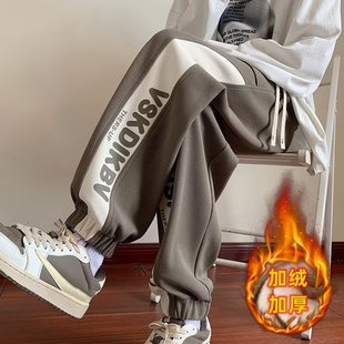 235 K099加绒 加绒加厚休闲裤 A079 P41 子宽松运动长裤