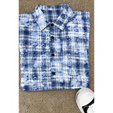 【网图有货11】蓝色格子长袖衬衫男秋季A079-C38-P33，男装衬衫，电商A079