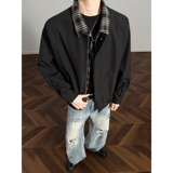 [001]格子拼接假两件外套男夹克上衣服A079-AA32-P59，男装夹克，电商A079