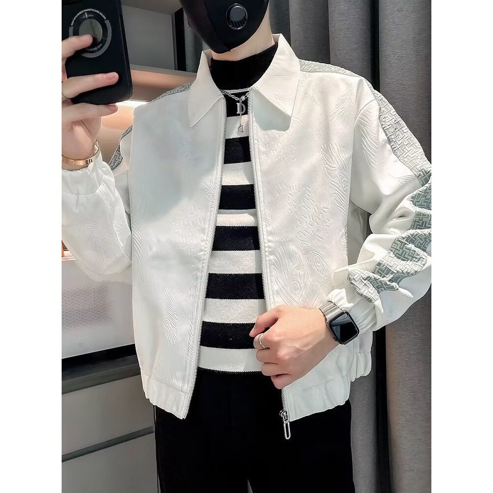 【111】休闲撞色夹克上衣2025新款男士秋装男款A079-JK03-P59,男装夹克,电商A079