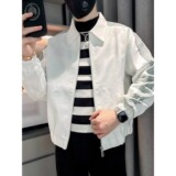 【111】休闲撞色夹克上衣2025新款男士秋装男款A079-JK03-P59，男装夹克，电商A079