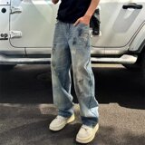 【网117】做旧泼墨牛仔裤男A079-7802-P49，男装牛仔裤，电商A079