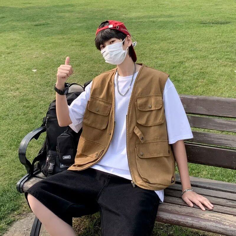 【网59】日系工装马甲男潮宽松外套背心A079-B12-P34，男装背心/马甲，电商A079