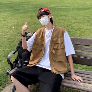 【网59】日系工装马甲男潮宽松外套背心A079-B12-P34,男装背心/马甲,电商A079