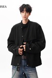 【网45】新中式黑色廓形西服夹克男春秋季A079-W35-P69，男装夹克，电商A079