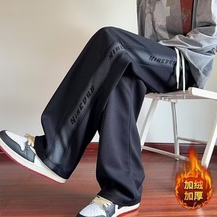 235 K167加绒 5休闲裤 A079 P38 子宽松直筒运动长裤