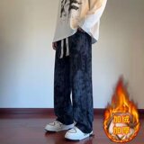 【235】加绒阔腿裤子青少年垂感休闲裤潮A079-K159加绒-p35，男装卫衣，电商A079