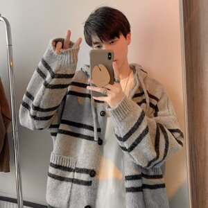 【网108】25条纹开衫针织衫A079-7055-P55