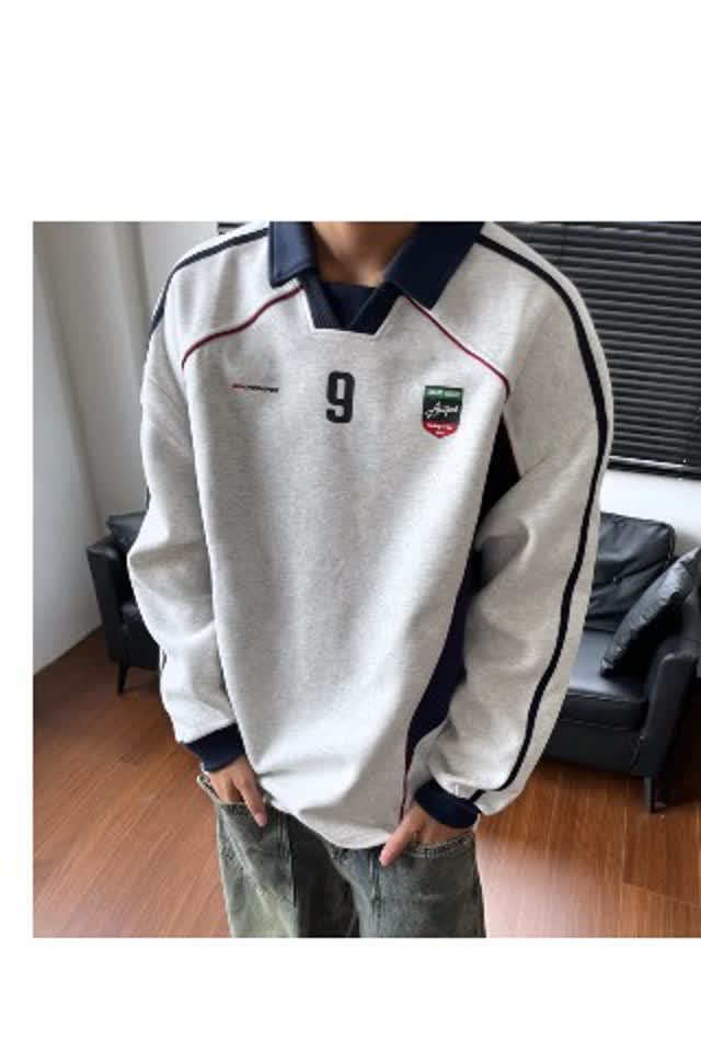 【59】POLO衫拼接短袖T恤男V领球服休闲A079-W41-P42,男装T恤,电商A079