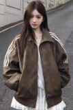【网23】拼接立领运动夹克男宽松情侣百搭卫衣外套A079-J451-P63，男装夹克，电商A079