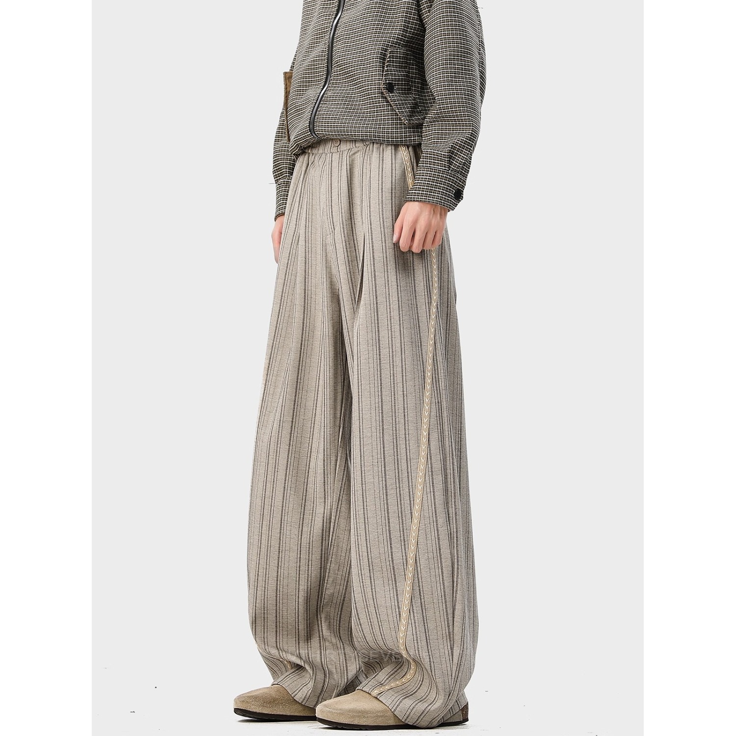 【079】5条纹休闲裤男宽松阔腿裤A079-F30-P60，男装休闲裤，电商A079