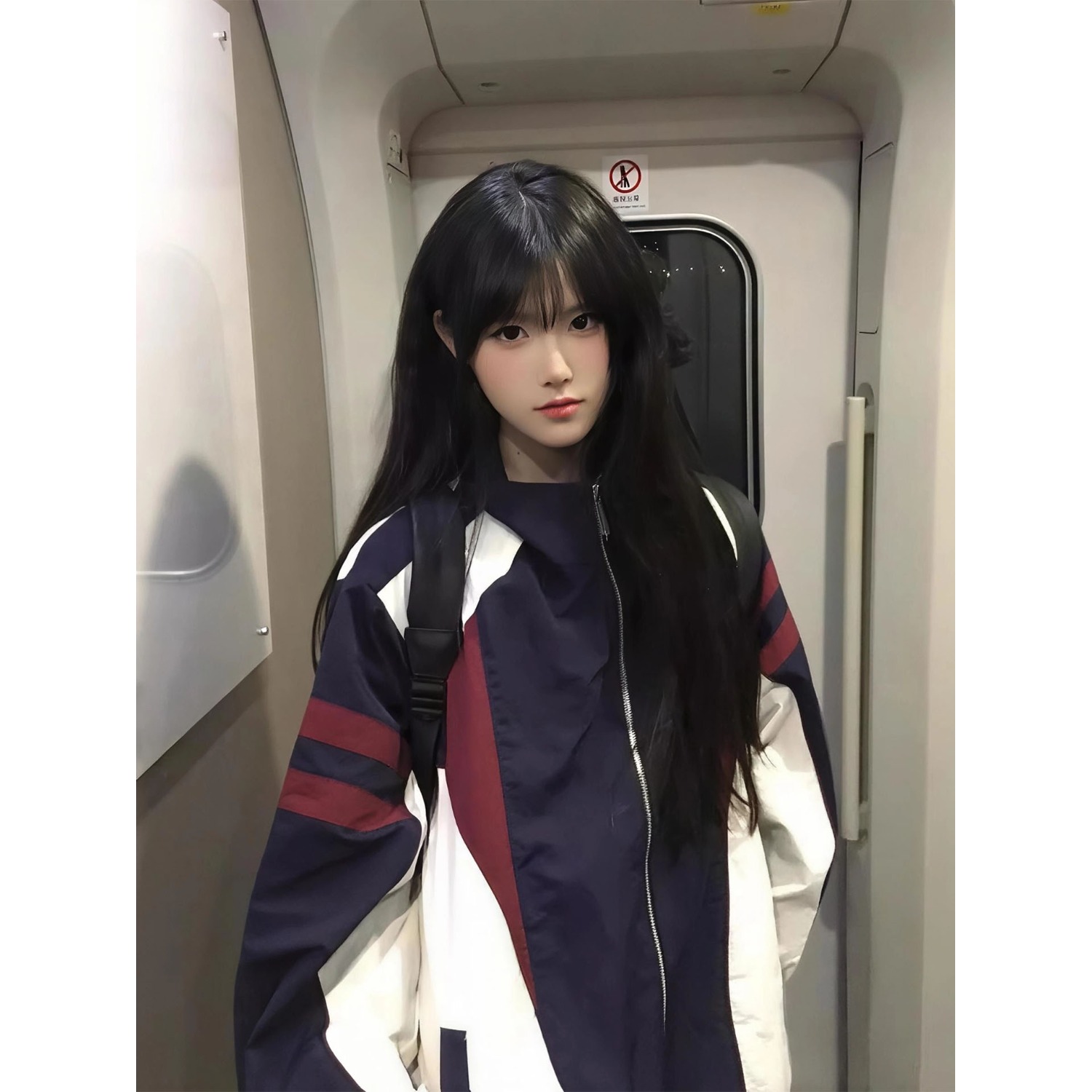 【001】拼接撞色翻领夹克男女新款宽松休闲运动外套A079-1193-P57，男装夹克，电商A079