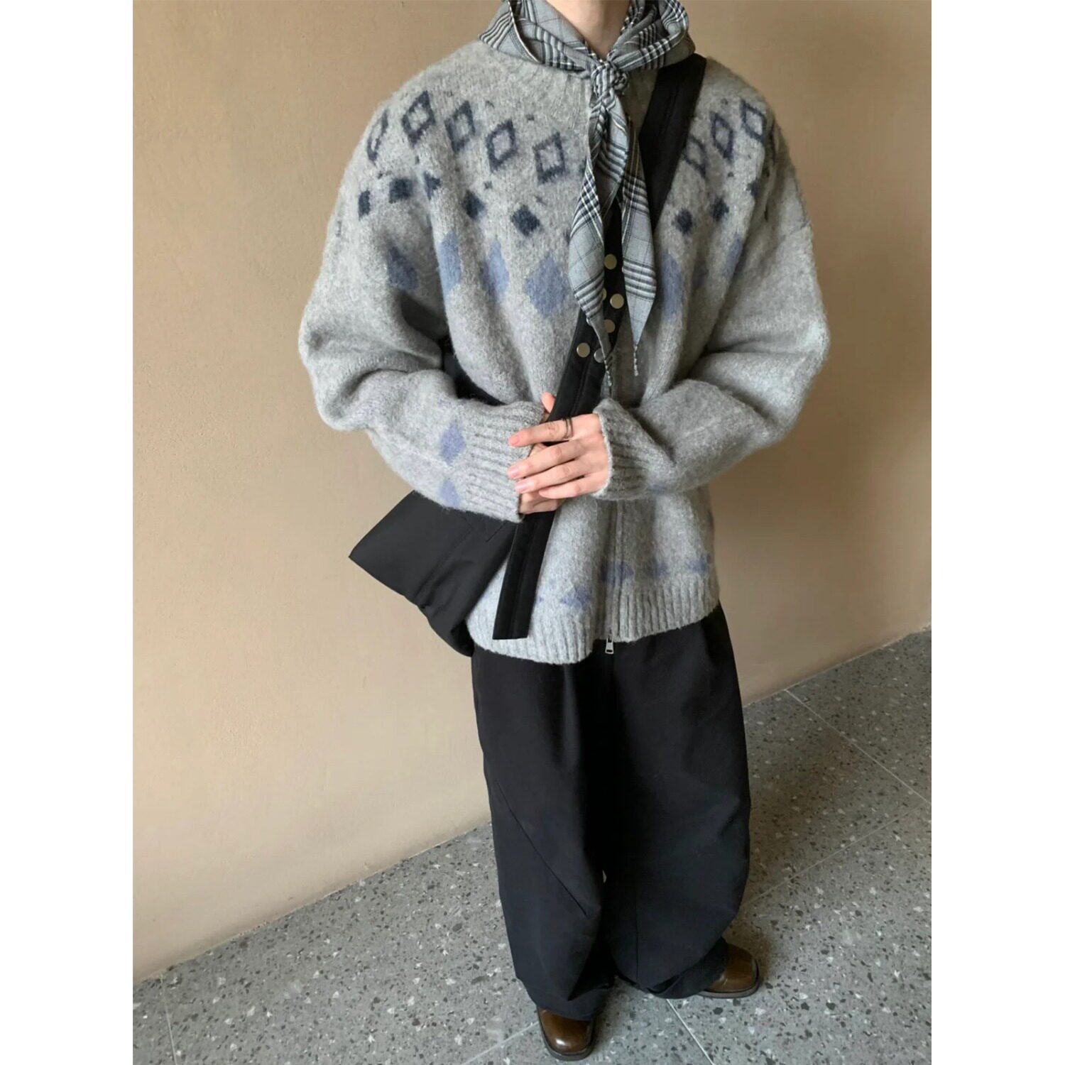 【网5】北欧风费尔岛毛衣开衫外A079-MY413-54，男装针织衫/毛衣，电商A079